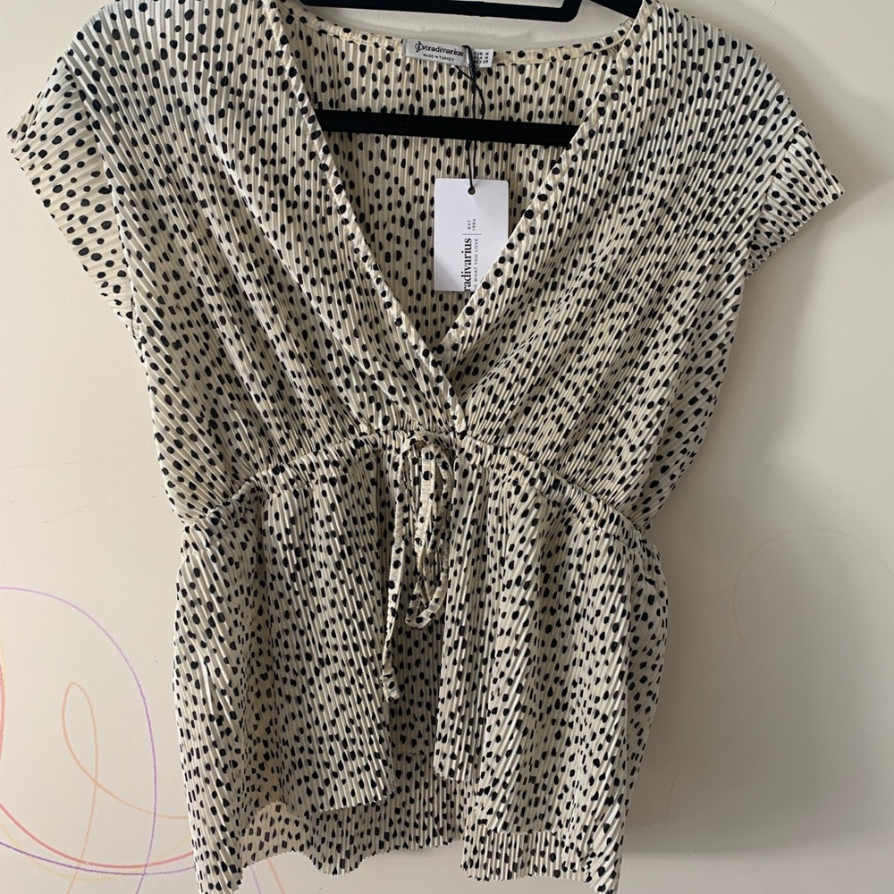 Pleaded Polkadot Blouse